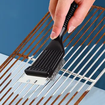 Backbürste aus Edelstahldraht, Reinigungsbürste für Grillöfen, Grillständer-Reinigungsbürste, Klinge, zwei