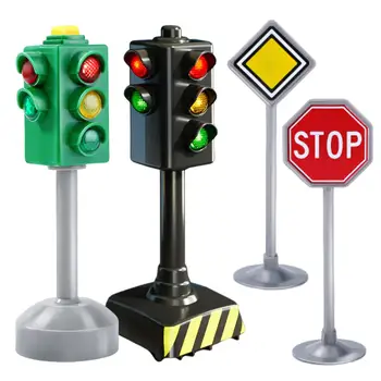 Verkehrslicht-Spielzeug für Kinder Kleine Verkehrslichtschilder mit Lichtern und Geräuschen Stop-Licht-Modell