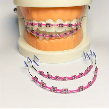 1 Paar modisches Zahndekorationsset mit Metallkette - verbessertes Dentalmodell-Set für obere/unterere