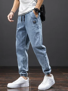 Frühling Sommer Schwarz Blau Cargo Jeans Männer Streetwear Denim Jogger Hosen Männer Baggy Harem Jean Hosen