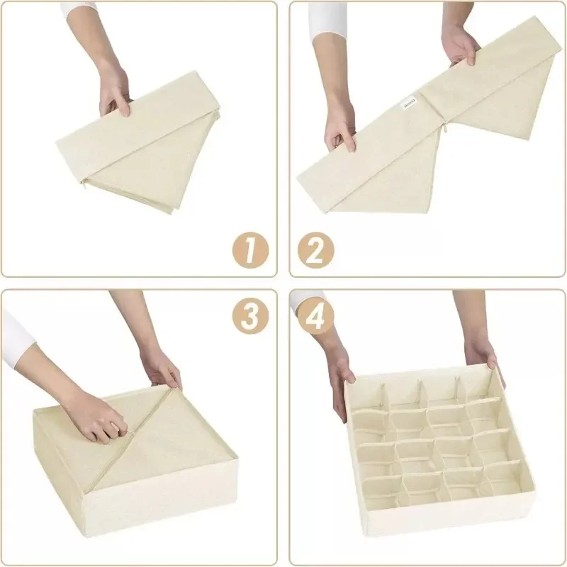 4 stücke/1 satz Unterwäsche Lagerung Box Faltbare Vlies – Bild 5