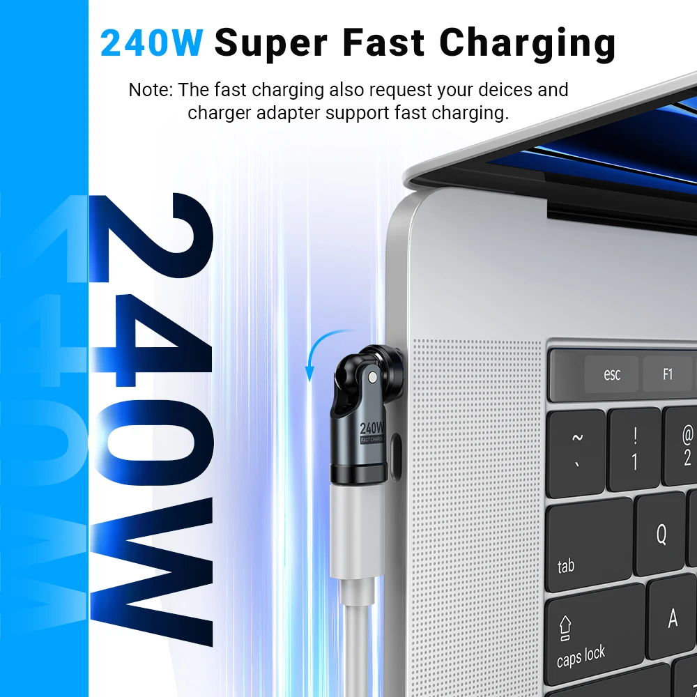 USB-C OTG-Adapter 240 W, 540 Grad drehbar – Bild 2