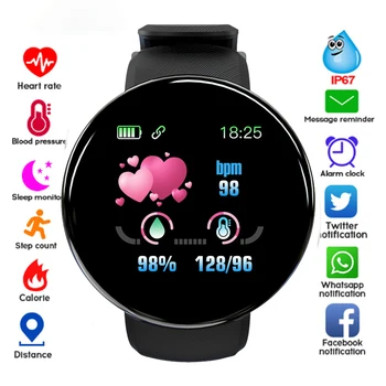 Smart Uhr Männer Frauen Smart Armband LED D18 Smartwatch Wasserdichte Smart Touch Screen Armband reloj
