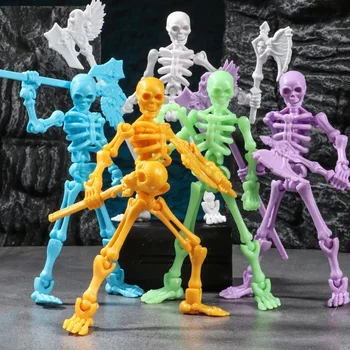 Dreidimensionales Totenkopf-Modell, Montagespielzeug, mehrfarbig, Totenkopf- und Knochenpuppe, Dekoration