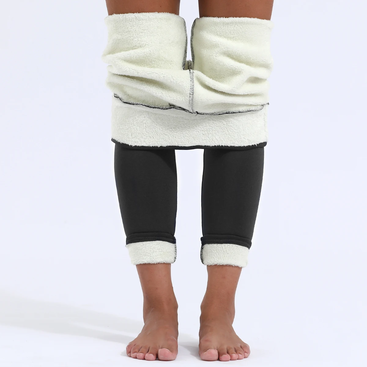 Frauen Lamm Fleece Legging Nahtlose Hohe Taille Dicke – Bild 2