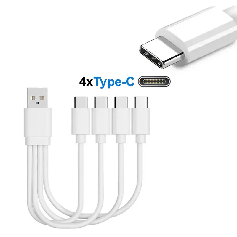 20 cm kurzes USB-Multi-Ladekabel, 4-in-1, mehrere Typ – Bild 3