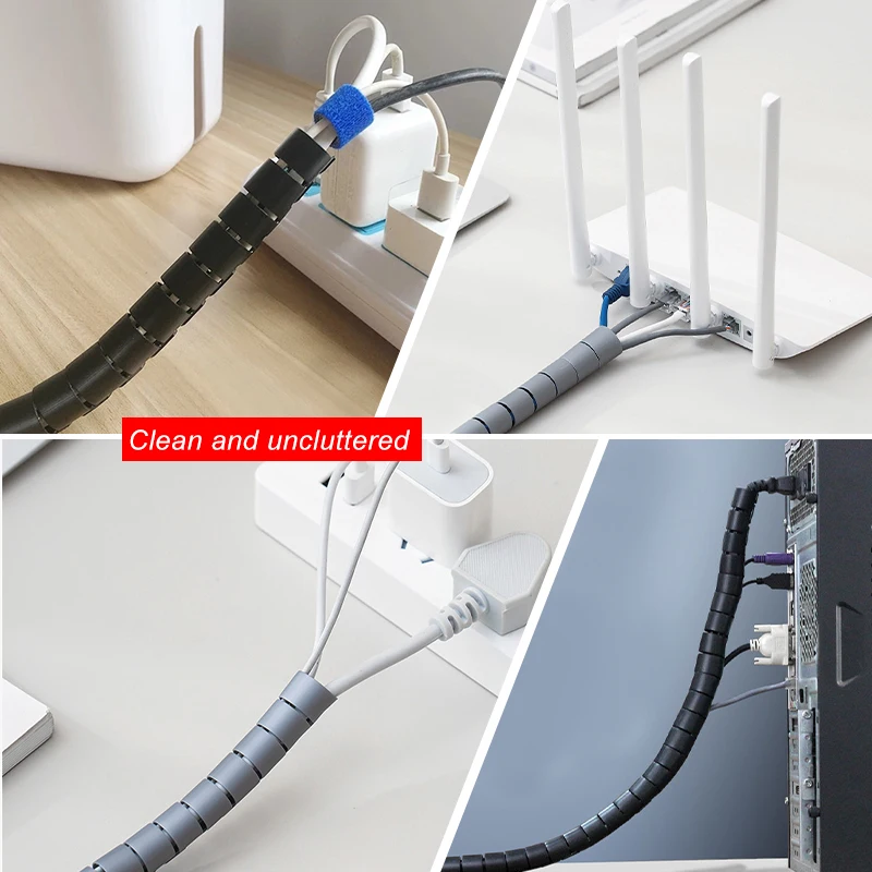 Schwarzer Kabelschutz, Kabel-Organizer, Management-Rohr – Bild 6