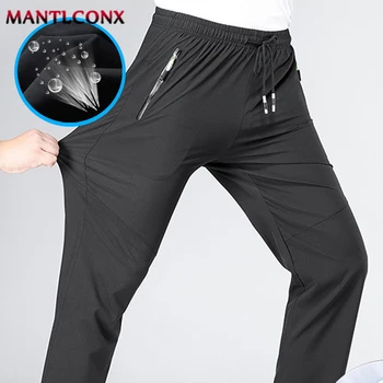 Atmungsaktive männer Casual Hosen Schnell Trocknend Gerade Elastische Taille Jogger Jogginghose Koreanische