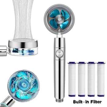 360-Grad-Drehung Turbo Fan Duschkopf Hochdruck wassersparende Spray verstellbare Duschkopffilter