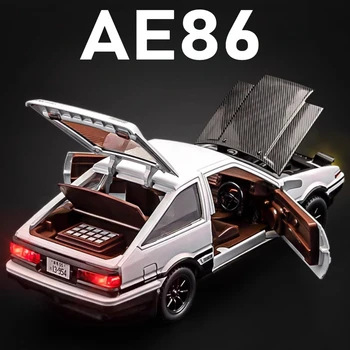 Maßstab 1:30 Initial D AE86 Spielzeugautomodell Legierungskörper Gummireifen Stoßdämpfung Zurückziehen