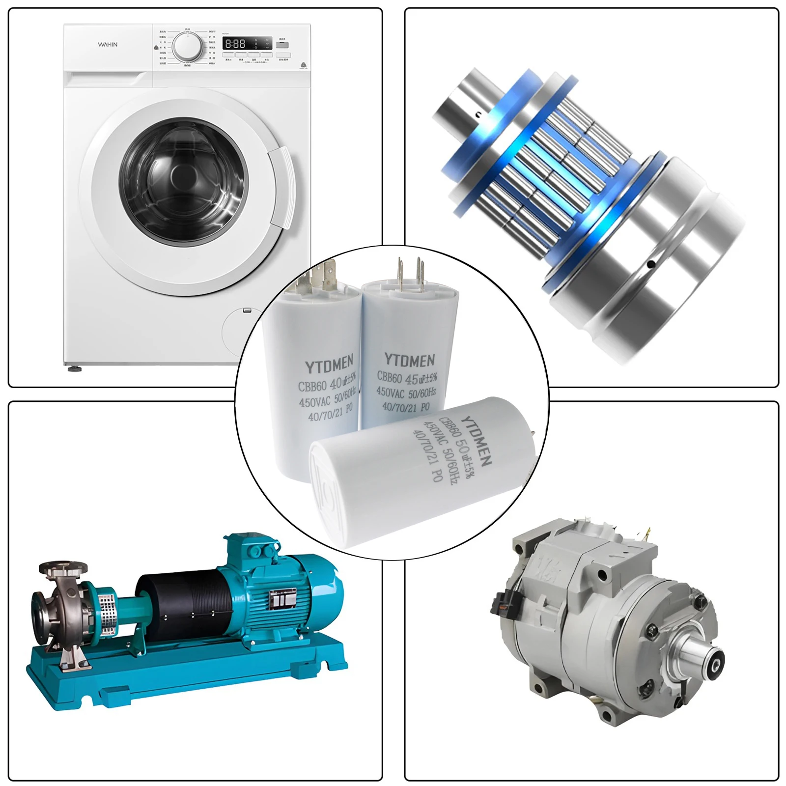 AC 450V CBB60 Dual Insert Motor Startkondensator 4pin – Bild 6