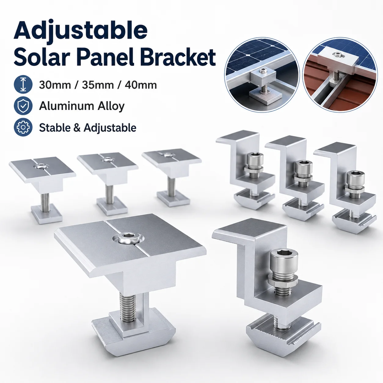 Verstellbare Solarpanel-Halterungsklemmen