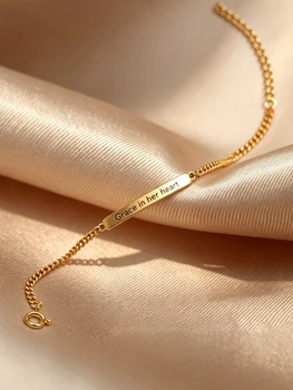 Personalisiertes Graviertes Armband Einfaches Design Beschichteter Edelstahl Modisches Accessoire