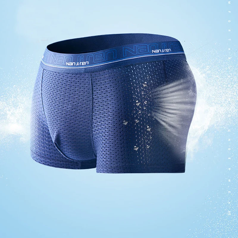 4 stücke männer Boxer Shorts Eis Seide Unterwäsche Plus Größe – Bild 4