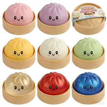 Riesiges Squishies Dumpling Bun Spielzeug, langsam aufsteigender Glitzer-Dumpling-Stressball