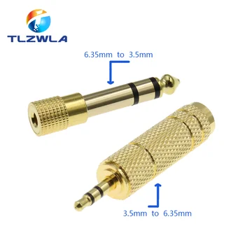 Gold 6,3mm 1/4 "Stecker auf 3,5 MM 1/8" Weibliche Jack Stereo Kopfhörer Audio Adapter hause Anschlüsse Adapter