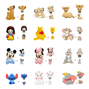 Set Silikon-Cartoon-Beißring Nippelclip-Perlen DIY Schnullerketten-Clips Perlen Geschenk (3 Stück)
