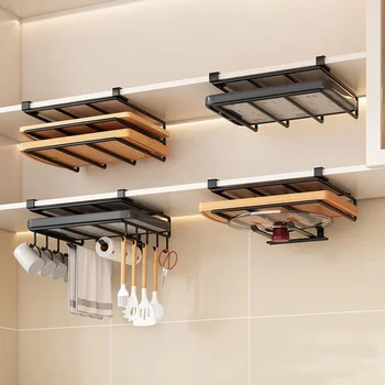 Hängendes Organizer-Rack für die Küche unter dem Schrank mit Haken, Mehrzweckhalter für Papierhandtuch