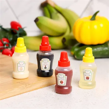 Mini Würze Flaschen Tragbare Gewürz Lagerung Container Gläser BBQ Büro Dressing Spender Für Honig (4 Stück)