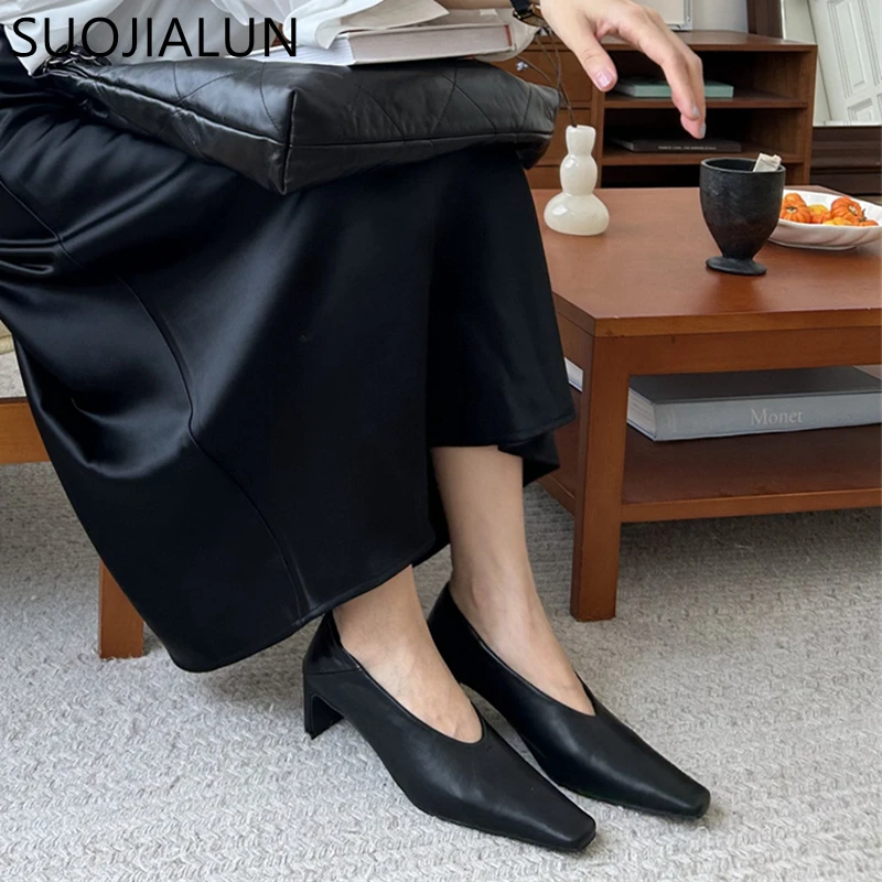 Suojialun Herbst Frauen Pumps Schuhe Mode flachen Slip auf