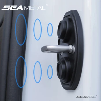 SEAMETAL 4 stücke Auto Türen Lock Schutz Abdeckung Auto Türschloss Stoßdämpfer Silikon Kissen Auto Tür