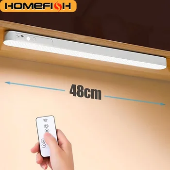 HOMEFISH Augenschonende Tischlampe, LED-Lichtleiste, wiederaufladbar, kabellose Schreibtisch-Leselampe