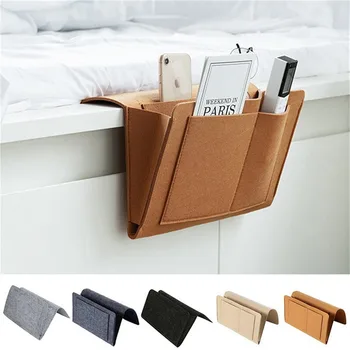 Filz Nachttisch Aufbewahrungstasche Organizer Bett Schreibtisch Tasche Sofa TV Fernbedienung Hängende Caddy