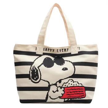 Heiße Bandai Snoopy Niedliche Cartoon-Leinentasche mit großer Kapazität für Studentinnen zum Halten