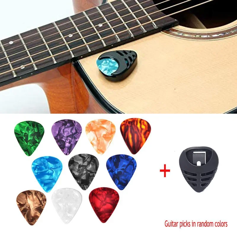 10Pcs Gitarre Picks & Gitarre Pick Halter Set Für Akustische