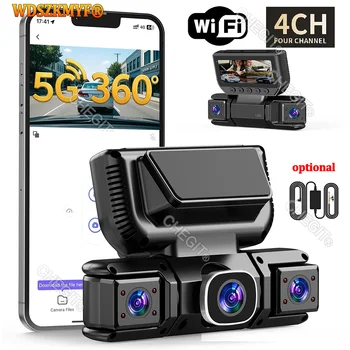 WIFI 4 Kanal 360 Grad Auto Dvr 1080P Video Recorder WiFi APP Dashcam 24h Parkplatz Monitor rückansicht Kamera