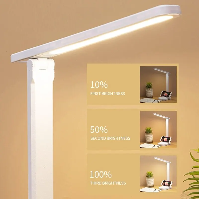 LED-Touch-Schalter Weiße Klappbare Schreibtischlampe – Bild 4