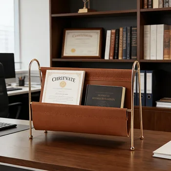 Schreibtisch-Organizer für das Home Office, Moderner Goldener Metallrahmen Schreibtisch-Organizer für Kleine