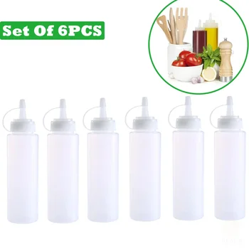 * 2 Gewürz Squeeze Flaschen Heiße Saucen Olivenöl Flaschen Ketchup Senf Spender Küche Zubehör (3 Stück)