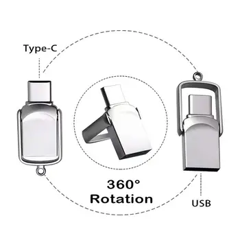 Hochgeschwindigkeits-2-in-1-USB-Stick mit Typ-C-Anschluss, 32GB/64GB/128GB, Dual-Funktions-Datenspeichergerät