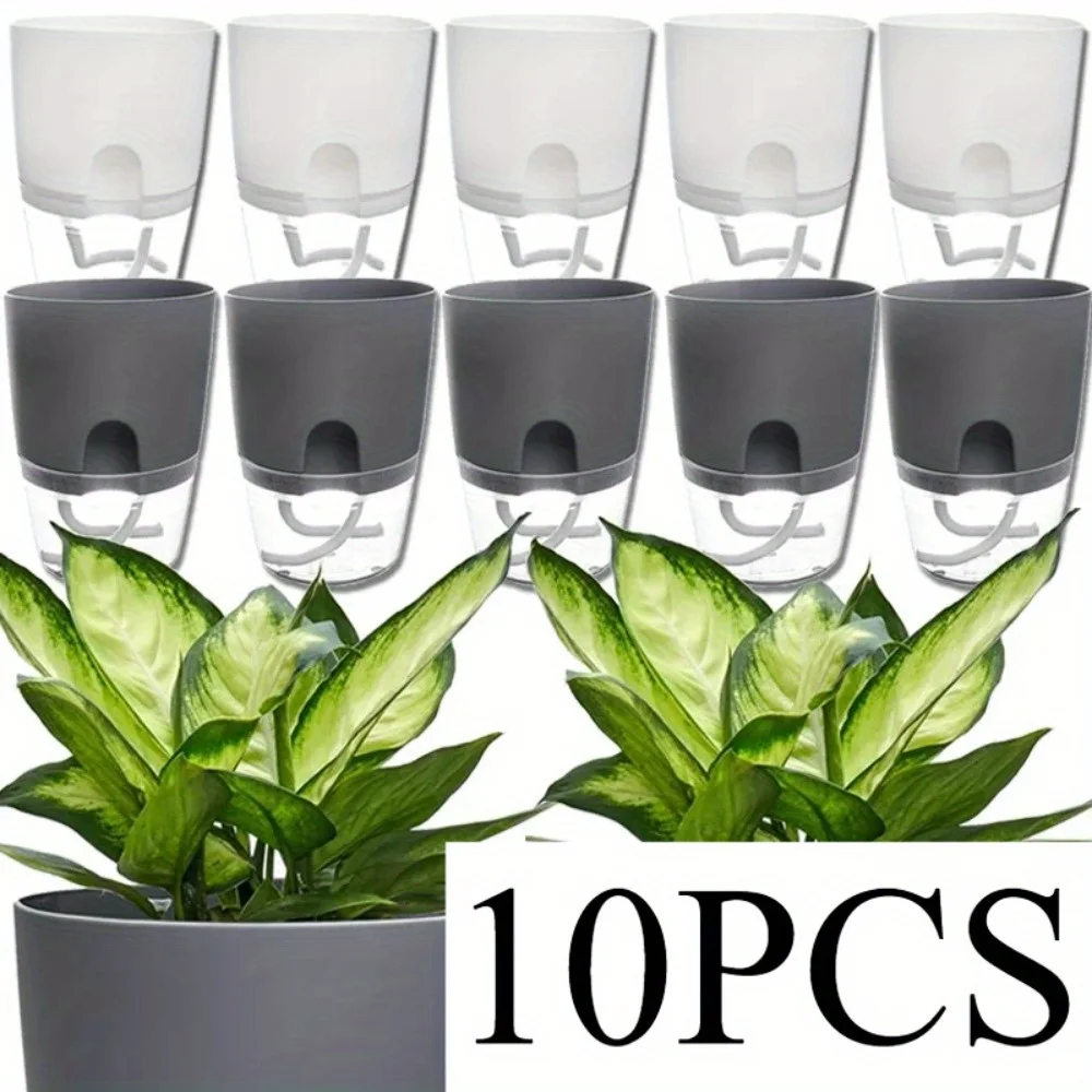 10/5Pcs Selbst Bewässerung Kunststoff Blumentopf Doppel – Bild 3