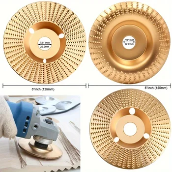 Holzbearbeitungs-Schleifscheibe, 125 mm breit/22 mm Metallloch, bogenförmiges Fasendesign, elektrische