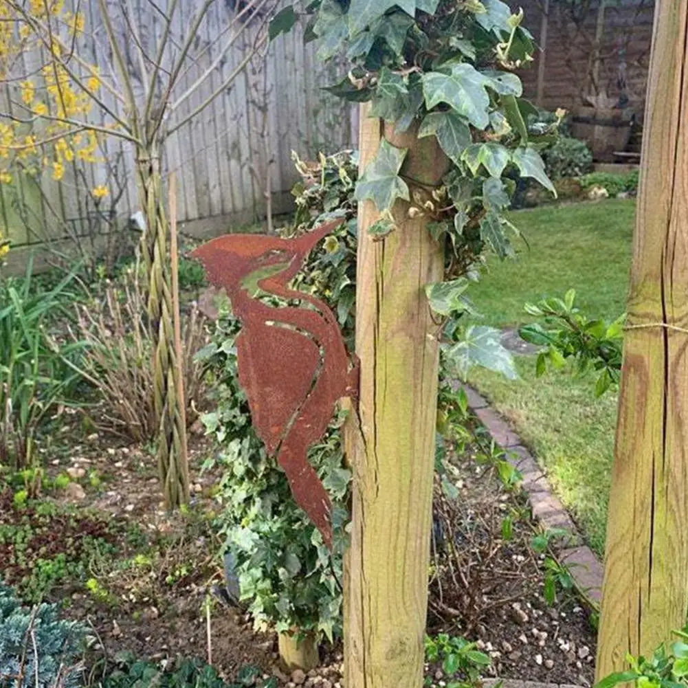 Elegantes Gartenstecker-Design, stapelbarer Vogel, rostiges – Bild 5