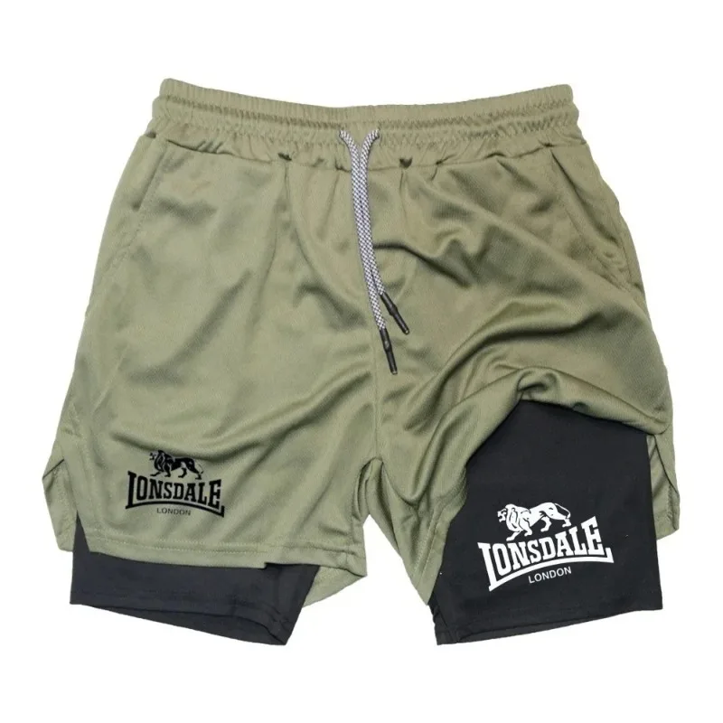 Bedruckte 2-in-1-Laufshorts für Herren, Fitnessstudio – Bild 4