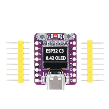 ESP32-C3 OLED-Entwicklungsboard mit 0,42 Zoll OLED-Modul, Keramikantenne, WLAN, Bluetooth, ESP32