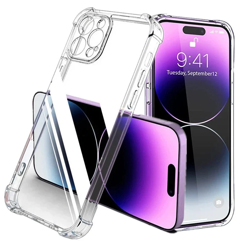 Stoßfeste, transparente Silikon-Handyhülle für iPhone 13, 11