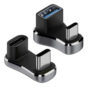 180-Grad-Winkel-USB-C-Adapter Typ C Stecker auf Buchse 20 Gbit/s PD 140 W Schnelllade-Konverter-Adapter