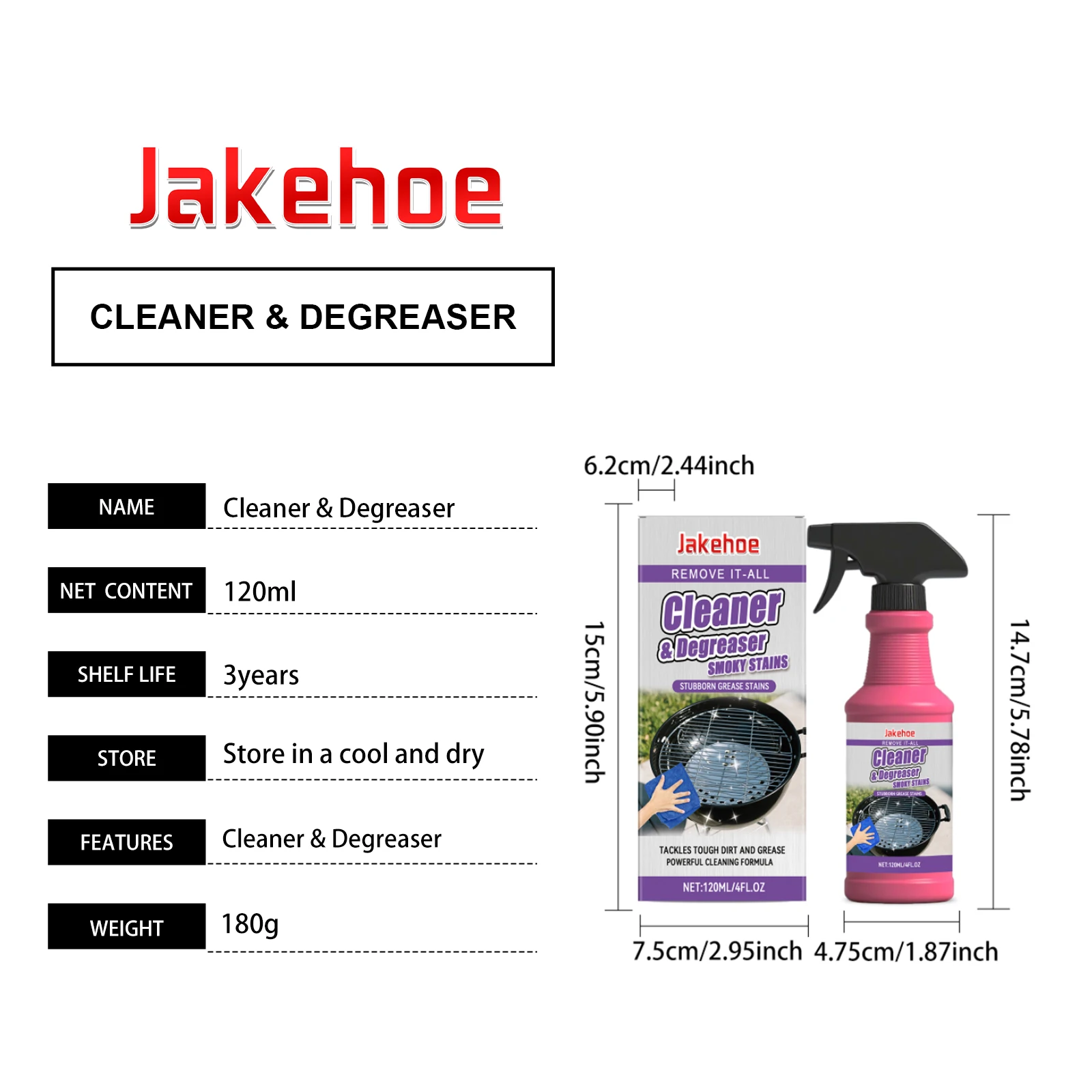JAKEHOE 120 ml Grillständer-Reiniger, leistungsstarke – Bild 6
