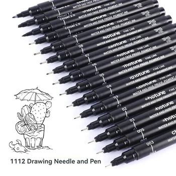 Fineliner-Stifte in Größe 15/3, schwarzer Micro-Pigment-Liner-Stift, Multiliner-Zeichenstift für Künstler