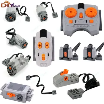 MOC Power Funktionen M/L/XL Motor Batterie Box IR Fernbedienung Empfänger für RC Auto Roboter Modell Bausteine