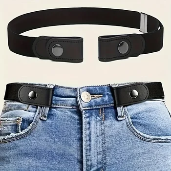 Schnallenfreier Gürtel für Jeanshosen, Kleider, Stretch-elastischer Taillengürtel ohne Schnalle