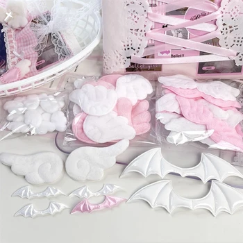 Buntes Material-Set mit rosa Schleifen-Spitzen-Accessoires, Schmucktaschen-Kartenhüllen-Dekoration, DIY