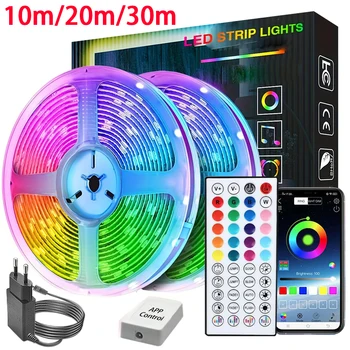 LED-Leuchten für Zimmer, Musik, Synchronisierung, RGB-LED-Streifen, 10 m, 20 m, 30 m, flexibles Band
