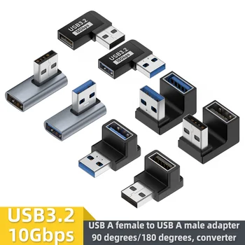 USB-A-Buchse auf USB-A-Stecker Adapter 90 Grad/180 Grad Konverter 10Gbps Übertragung, geeignet