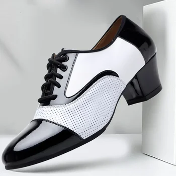 Moderne Tanzschuhe für Männer, weiches Performance-Leder, atmungsaktiv, für soziale lateinamerikanische Tänze