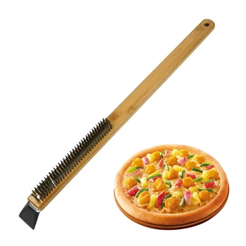 Küche Pizza Ofen Kupfer Pinsel Holz Griff Borsten Messing Grill Reinigung Kleine Bürste Für Ofen Reiniger